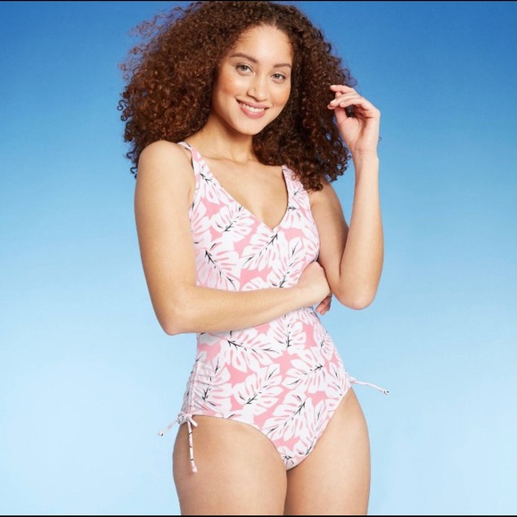 Kona Sol Other - Kona Sol Cross Back Side-Tie 1-Pc Swimsuit Pink L